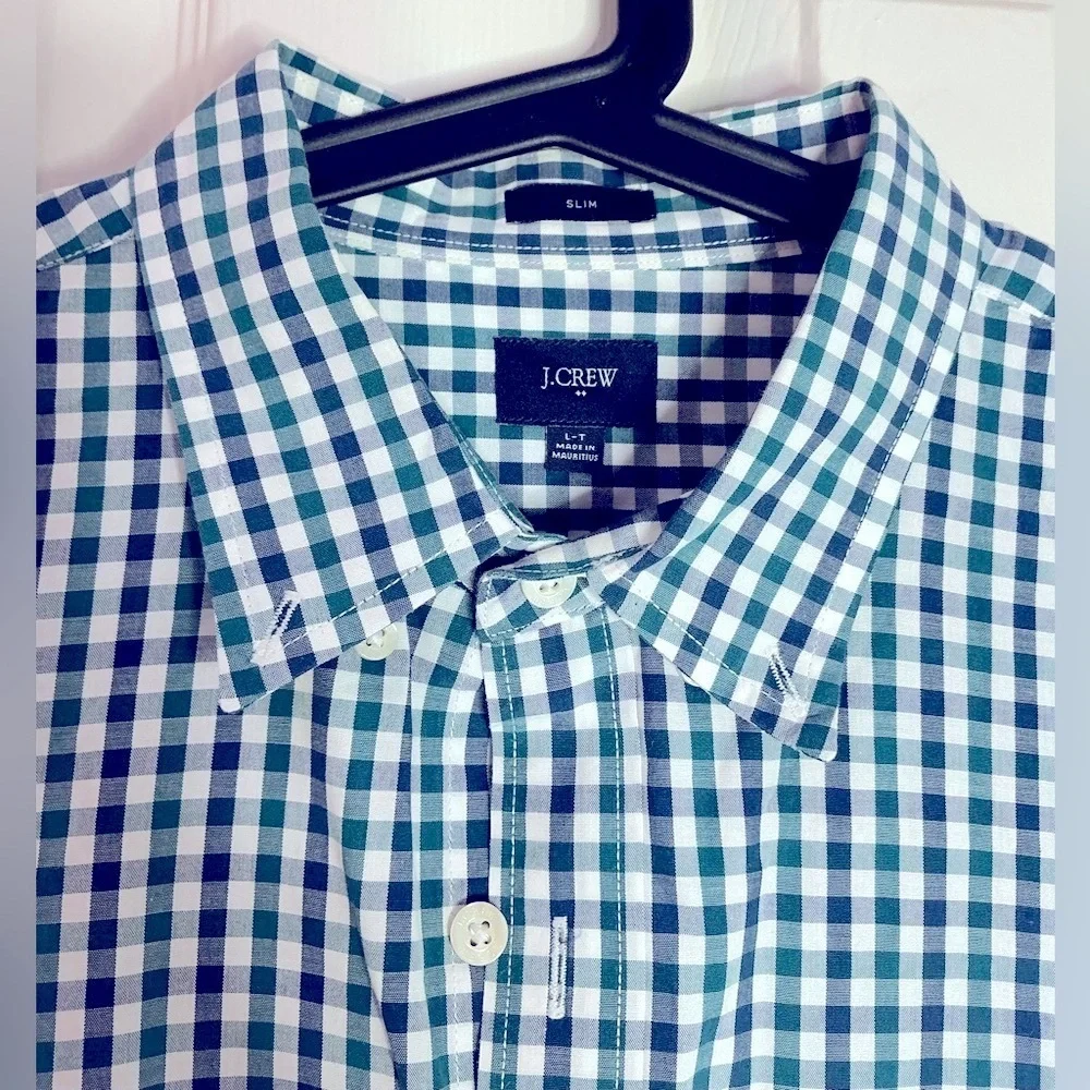 J. Crew Blue and White Casual Button Down Shirt